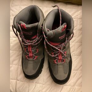 Roebuck & Co. Hiking Boots Gray & Pink Sz 8